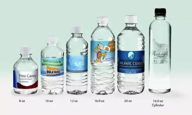 Typical bottle sizes
